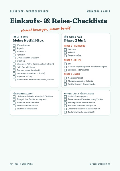 Werkzeug 6 Einkaufs- und Reise-Checkliste